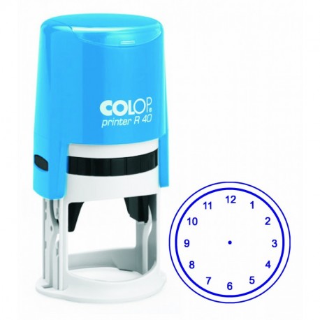 Colop Printer 40 - Sello de tinta, diseño de reloj, color azul