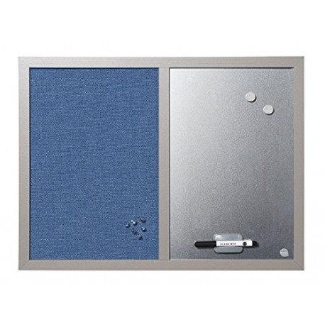 Bi-Office Blue Bells - Tablón combinado, 60 x 45 cm, color perla
