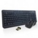 Phoenix Technologies PHKEYWIRELESS - Combo teclado QWERTY español inalámbrico y ratón óptico inalámbrico con receptor nano US