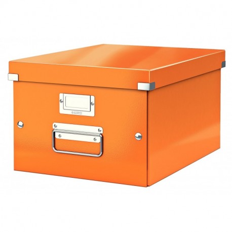 Leitz Caja de almacenamiento mediana A4, Naranja, Click and Store, 60440044