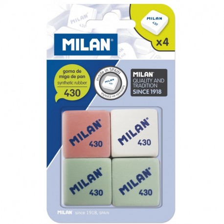 Milan BMM9215 - Pack de 4 gomas de borrar