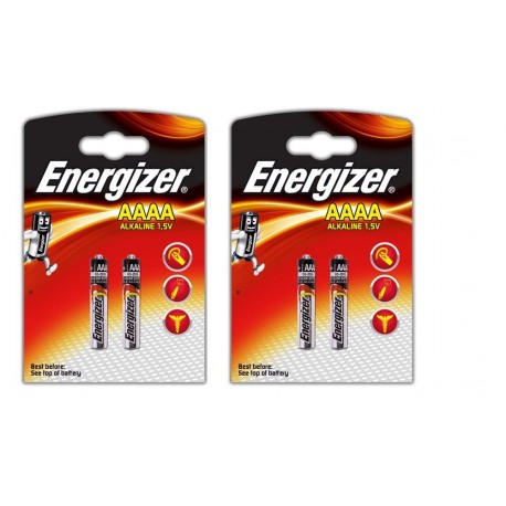 Energizer AAAA / E96 / LR61 pilas alcalinas, 2 paquetes x 2 unidades, largo duracion fecha de caducidad marcado 