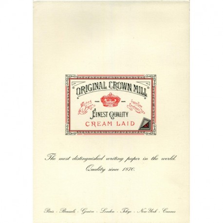 Original Crown Mill 13140 - Papel verjurado, crema