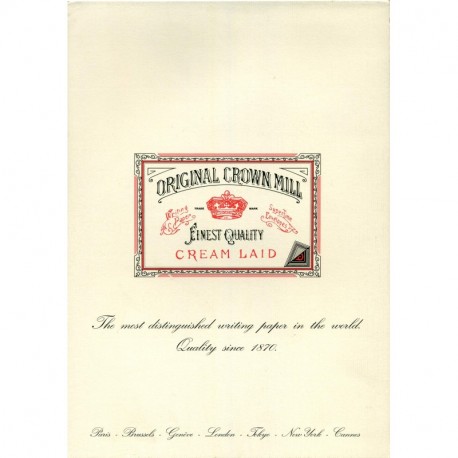 Original Crown Mill 13140 - Papel verjurado, crema