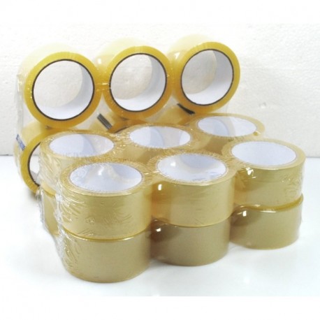 timtina - Lote de 18 rollos de cinta adhesiva para embalajes, color transparente