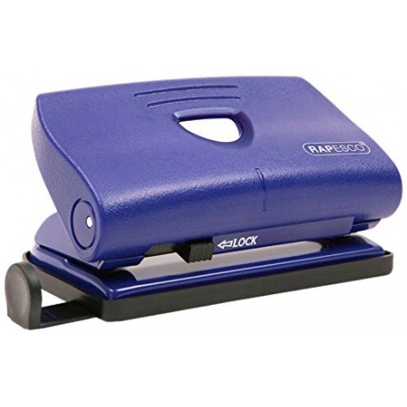 Rapesco 810-P - Perforadora de 2 agujeros, 12 hojas de capacidad, color azul