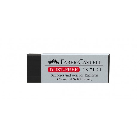 Faber-Castell 187121 – Goma de borrar sin polvo, plástico, negro