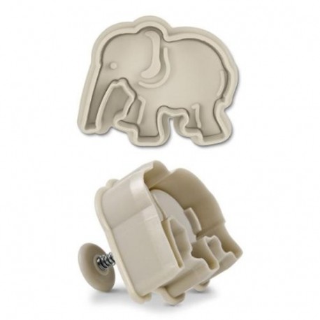 Staedter elefante repujado molde para galletas con expulsor, gris, 5,5 cm