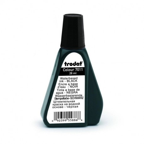 Trodat 7011 - Tinta para sellos, 28 ml, color negro