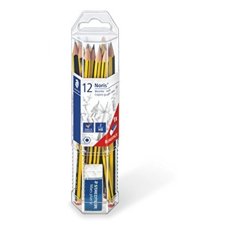 STAEDTLER 61 120P1 - Pack de 12 lápices y goma
