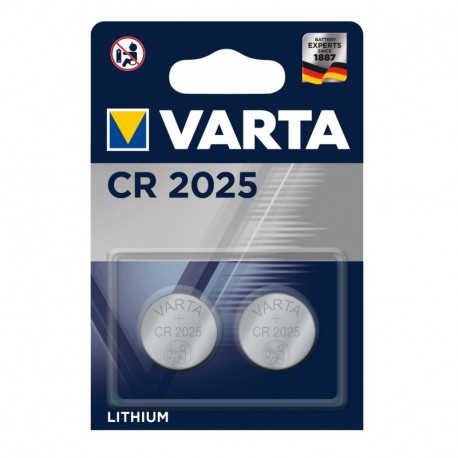 Varta CR2025 - Pack de 2 pilas Litio, 3V, 170 mAh 