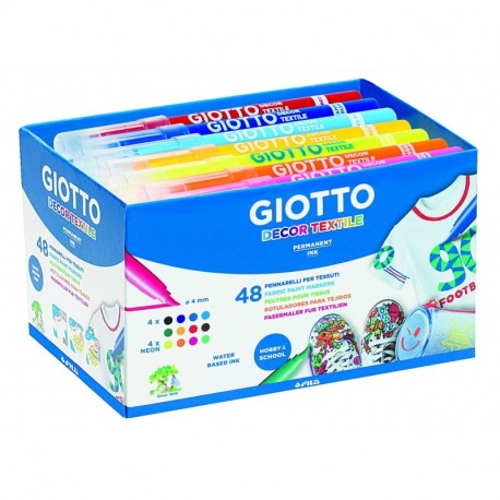 Giotto 494700 - Pack 48 rotuladores decorativos para tejidos