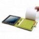 Booq Booqpad - Funda en piel simil para Apple iPad 2/3/4 con bloc de notas, portabolígrafo y tarjetero, gris/verde