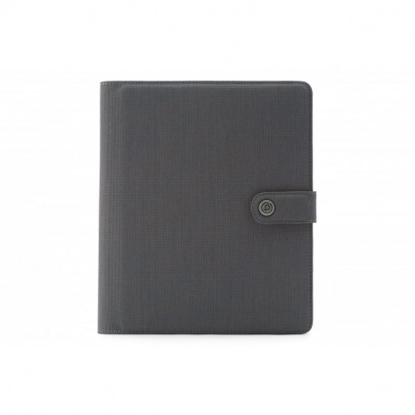 Booq Booqpad - Funda en piel simil para Apple iPad 2/3/4 con bloc de notas, portabolígrafo y tarjetero, gris/verde