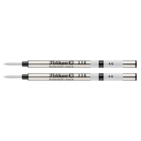 Pelikan 338 - Lote de 2 cartuchos de tinta de recambio para bolígrafos punta fina , color negro