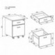 Blenny PC 10s - Archivador de pedestal con 2 cajones con cerradura A4, para armario a juego, color blanco, madera de piranha 