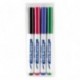 Edding 661-4-S - Marcador para pizarra blanca, 4 unidades, colores azul, rojo,verde y negro