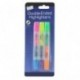 Just Stationery - Rotuladores fluorescentes doble punta, 3 unidades , varios colores