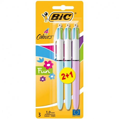 BiC - Bolígrafo de 4 colores 3 unidades 