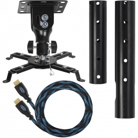 Cheetah Mounts APMEB - Proyector para montaje en techo universal Incluye un poste de extensión ajustable de 27 " y un cable