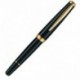 CLEO Classic oro, pluma estilográfica, negro, plumín de oro 14k F fino