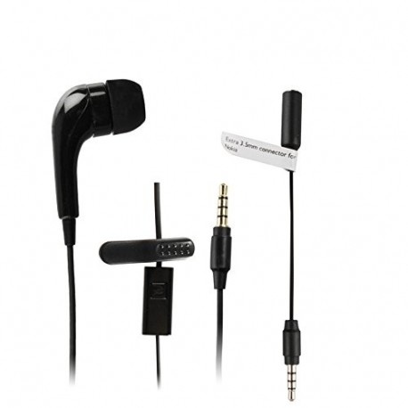 MyWay 9909041 - Auricular mono in-ear universal, con micrófono, adaptador 3.5 mm negro