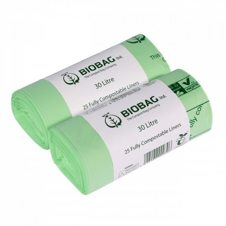 All-Green - Bolsas de basura biodegradables y compostables 30 l, 50 bolsas, guía de compostaje , color verde