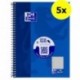 Hamelin Paperbrands 384508028 - Lote de 5 libretas de cuadros DIN A5, 80 hojas, 90 g/m², cuadros de 5 mm 