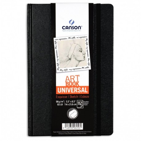 Canson Art Book Universal - Cuaderno de dibujo, 14 x 21.6 cm, color negro