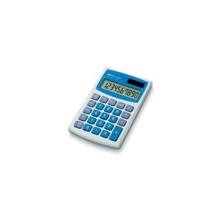 Ibico Zakrekenmachine 082X - Calculadora bolsillo, Básico, Azul, Color blanco, Botones, LCD, Batería/Solar 