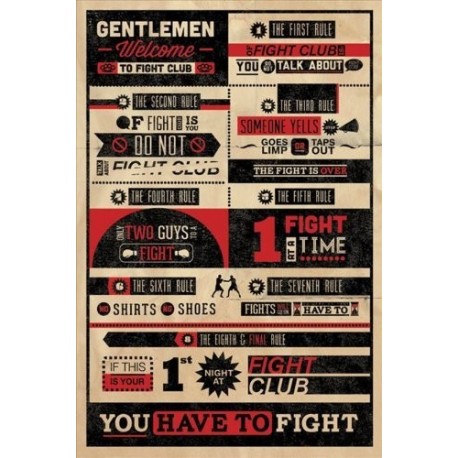 Grupo Erik Editores Poster Fight Club Rules Infographic