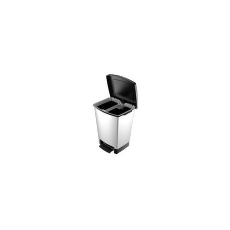 Curver Cubo 2 en 1 con pedal 25 L, Metal, 32.2x41x27.1 cm, 184274