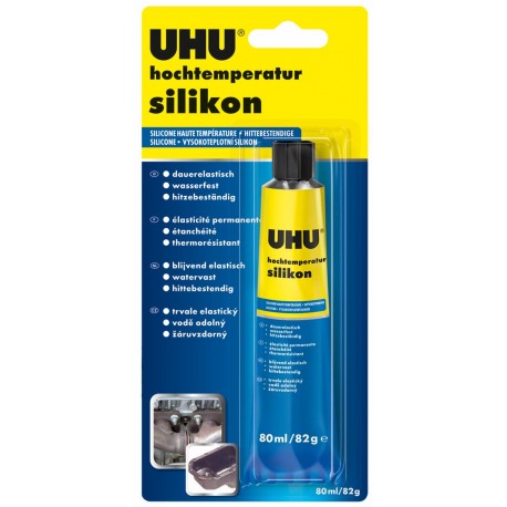 Uhu 46735 - De silicona de alta temperatura, 80 ml, negro