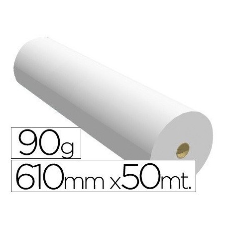Fabrisa 7610509 - Rollo de papel para plóter, 90 g, 610 mm x 50 m, Unidades contenidas: 1
