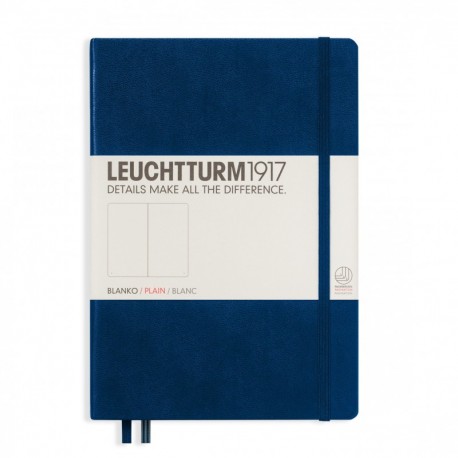 Leuchtturm1917 - Cuaderno 145 x 210 mm, A5, tamaño mediano, liso , color azul marino