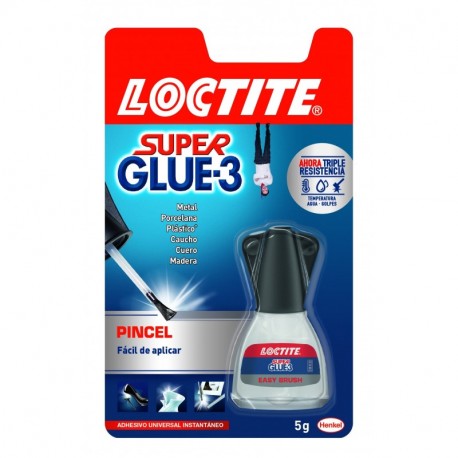 Loctite Super Glue-3 con pincel aplicador, adhesivo univeral instantáneo, 5gr