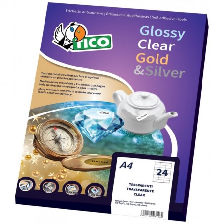 Tico GL4-3627.Caja de 5000 etiquetas adhesivas en papel oro,ovaladas 36 x 27 mm