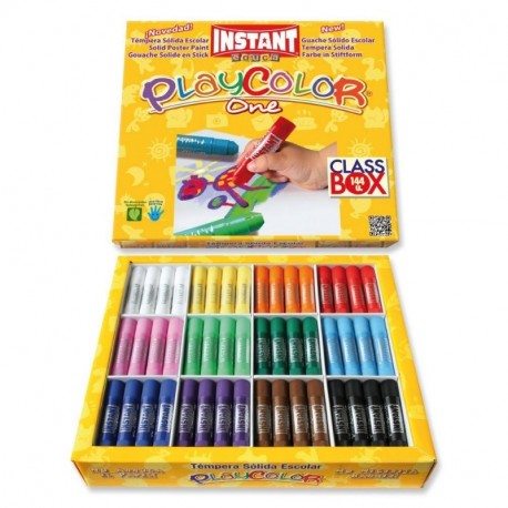 Playcolor 200384 - Pack de 144 témperas sólidas, 10 gr, multicolor