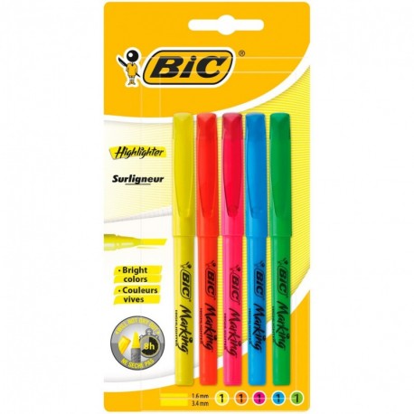 BiC Brite Liner - Rotuladores fluorescentes 5 unidades 