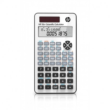 HP 10s+ - Calculadora bolsillo, Científico, Color blanco, Botones, Dot-matrix, Battery/Solar 