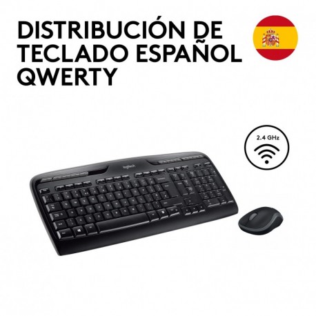 Logitech MK330 - Pack de teclado y ratón QWERTY Español, inalámbrico , negro