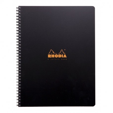 Rhodia Rhodiactive - Cuaderno de trabajo con tapa semirrígida y encuadernación en espiral A4, 160 páginas, cuadriculado, 5 x