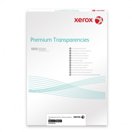 Xerox 003R98197 Premium - Papel para transparencias en color, para impresoras de tinta, 50 hojas, A4, transparente