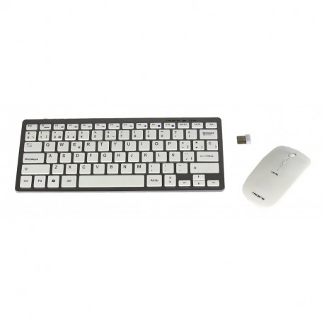 Tacens Levis Combo - Pack de teclado y ratón gaming funcional y elegante, inalámbrico, 2.4 G gris - teclado QWERTY español 