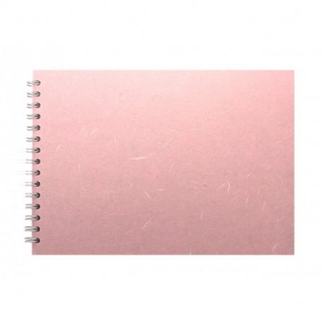 Pink Pig Silk - Cuaderno de bocetos A4 horizontal, papel blanco, 150 g/m2, 35 páginas , color rosa