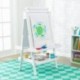 KidKraft 62040 Caballete artístico de madera para niños con rollo de papel y 2 recipientes para pintura en color blanco