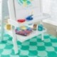 KidKraft 62040 Caballete artístico de madera para niños con rollo de papel y 2 recipientes para pintura en color blanco