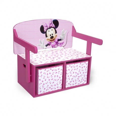 Delta Children Minnie 3 En 1 Mouse Banco de Almacenamiento y Escritorio,, 65.5 x 38.4 x 9.1 TB84865MN 