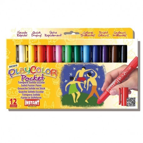 Playcolor 421981 - Pack de 12 temperas solidas, multicolor