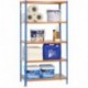 SimonRack SI414 Kit Estantería con 5 Estantes, Azul, Naranja y galvanizado, 2000 x 1000 x 400 mm